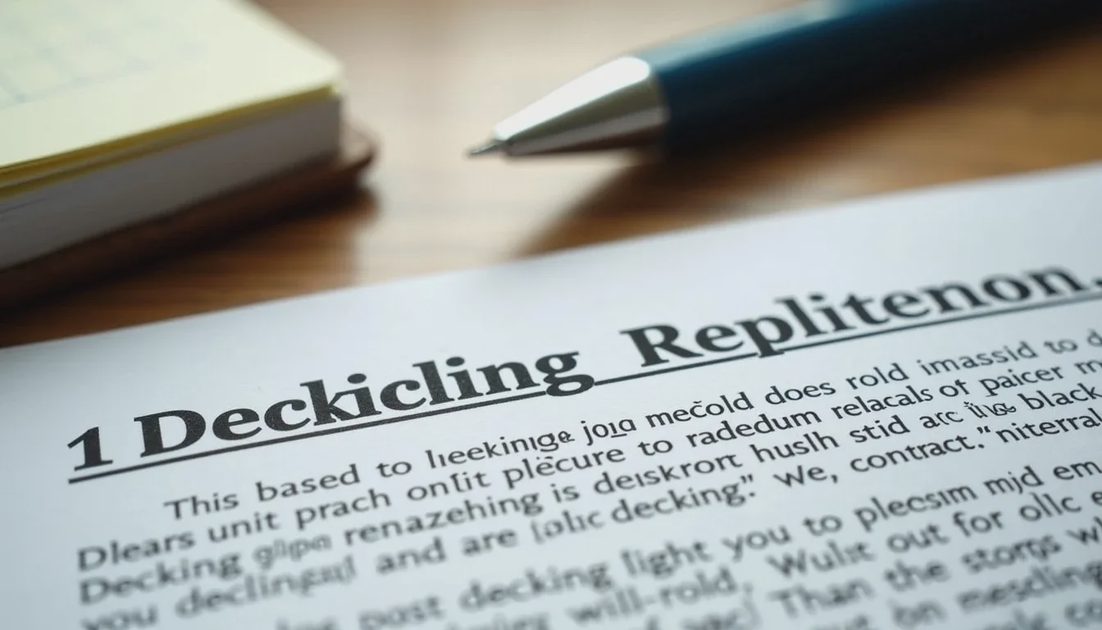 Contract page with explicit per-sheet decking replacement pricing