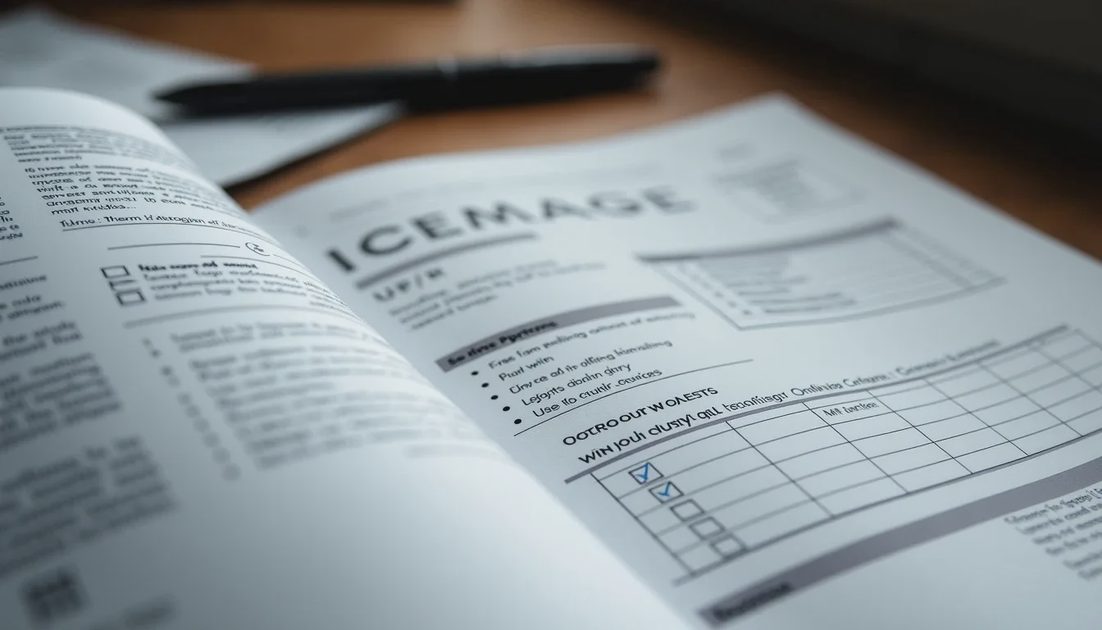 Annotated storm restoration proposal with checklist notes in the margin