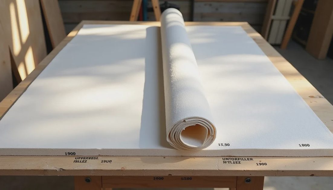 Premium synthetic underlayment compared with thinner generic underlayment
